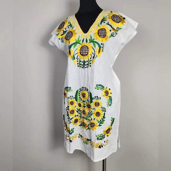 Dresses | Sunflower Embroidered Shift Dress | Poshmark